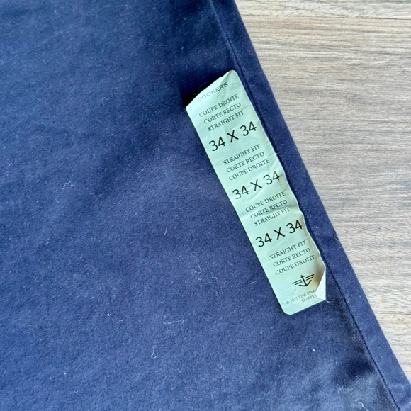 Dockers Size 34x34 Signature Khaki D2 Straight Fit Flat Front Navy Pants - Picture 9 of 12